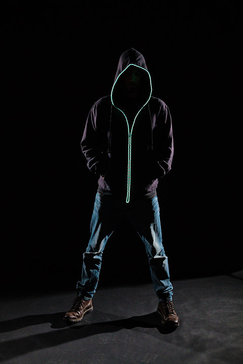 EL Light Up Hoodie with Headphones.